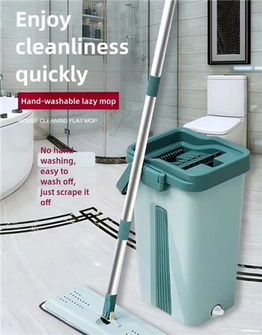 360 Mop golchi heb law gyda bwced